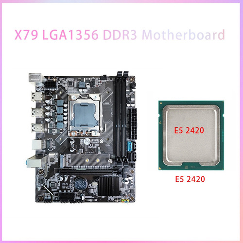 Placa Base Para Juegos De Pc X79 Con Cpu E5 2420 Lga1356 2xd