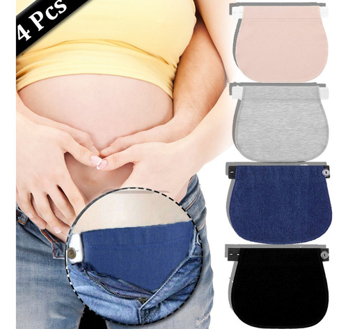 Set 4 Extensores De Pantalón Bandas Para Embarazo Maternidad