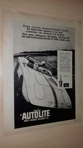 P540 Clipping Publicidad Bujias Autolite Año 1967