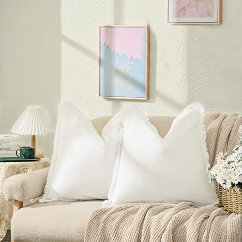 Pillow Covers 18x18 Set Of 2 Cream Throw Pillow Covers ...