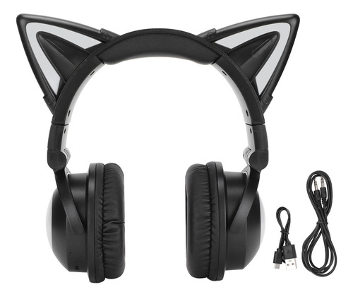 Audífonos Bluetooth De Oreja De Gato Con Micrófono Led Lin