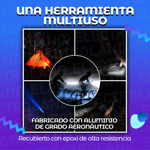 Imagen 8 de 10 de Linterna Táctica Militar Led Multiuso Caza Camping Carga Usb