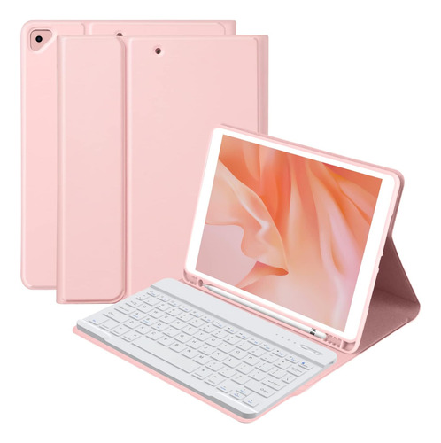 Funda Con Teclado Bqss / Para iPad 10.2  / Pink