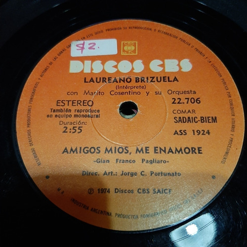Simple Laureano Brizuela Discos Cbs 22706 C27