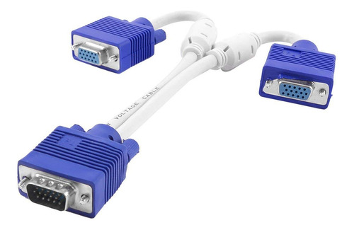 Hembra 15 Pin Vga Cable Doble - Blanco Azul Tipo Enchufe: Us