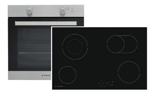 Combo Ariston Horno Gas Ga3 124 60cm Anafe Elec. Hr704 80cm