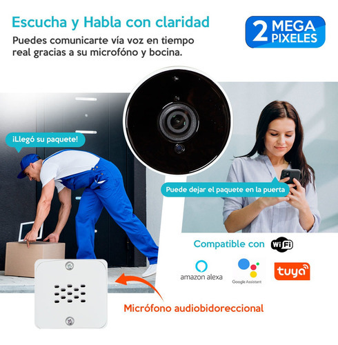 Wi-fi Cámara Exterior 1080p Duosmart E30 Alexa/alexa/tuya Color Blanco