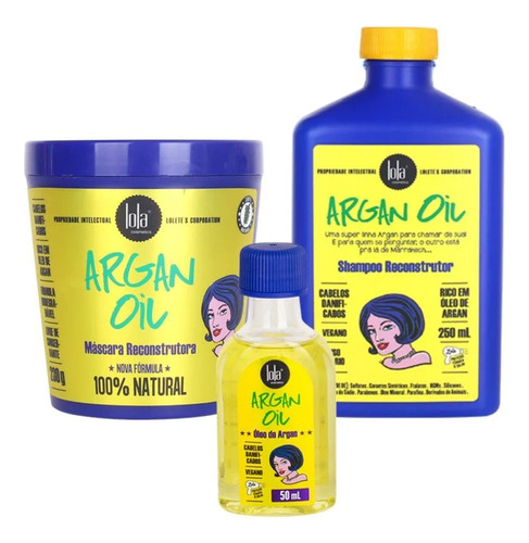 Lola Argan Oil Kit Shampoo + Másc. Reparadora + Aceite Sérum