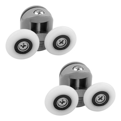 Rueda Doble Superior X2 Inomax Para Mampara Corrediza De Box De Ducha, Recta O Curva, Vidrios De 4 A 6 Mm