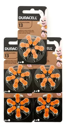 6 pilas naranjas para audífonos (13) Duracell - Audio [Packs]