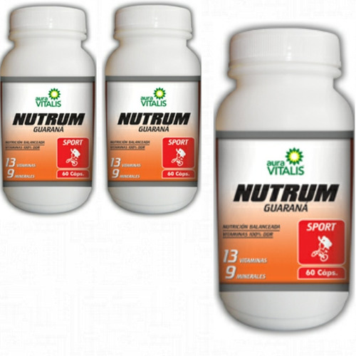 Nutrum Sport 3x60 Caps 13 Vitamina 9 Minerales Guarana