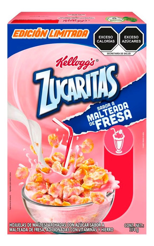 Cereal Kellogg's Zucaritas Sabor A Malteada De Fresa 374g