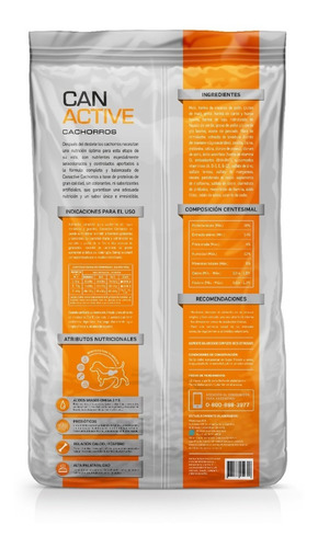 Imagen 2 de 4 de Alimento Completo Perro Cachorro Canactive 20kg