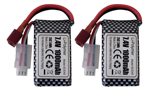 Puoo Accesorio 2pcs 7.4v 1000mah T-type Plug Bateria De Liti