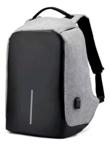Mochila Antirrobo Urbana Usb Compartimento Laptop Color Gris oscuro con Negro