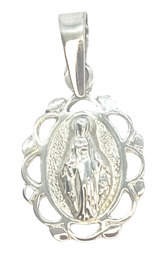 Virgen De Los Rayos Medalla Plata 980 /t1 Calada Sin Cadena