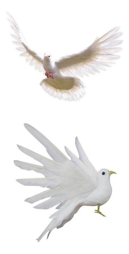 2 Piezas Pájaro Artificial Emplumado Jardín Ornamento De