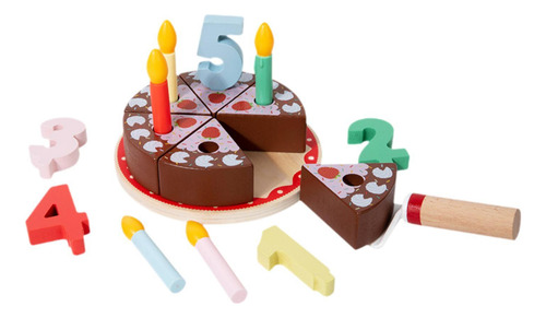 Toy De Pastel De Cumpleaños De Madera Juguetes De Té De