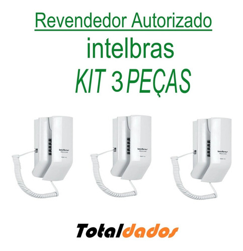 Imagem 1 de 6 de Kit 3 Interfone Telefone Para Apartamento Intelbras Tdmi 300