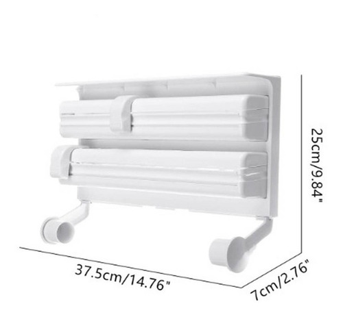 Suporte Papel Toalha Dispenser Cozinha Triple Paper 3 Em 1