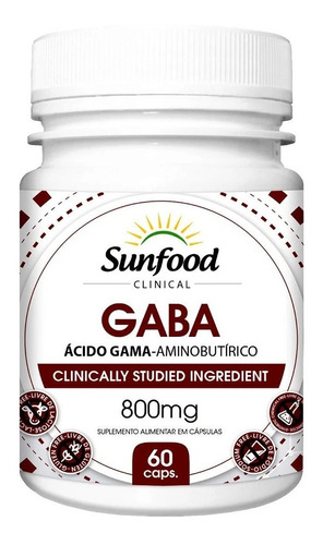 Gaba - Ácido Gama Aminobutírico 800mg 60caps Sunfood