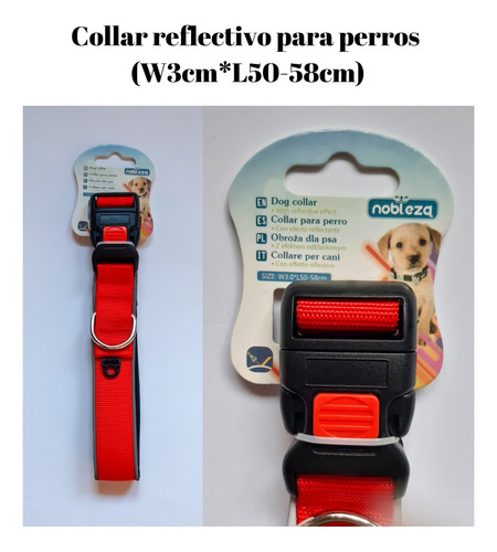 Collar Reflectivo Para Perros Grandes Dispositivo De Bloqueo