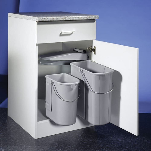 Imagen 2 de 5 de Cubo Cesto Residuos Cod. Hafele 502.50.032 Doble 1x10- 1x19l