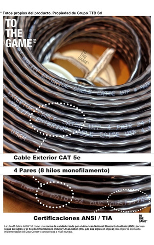 Imagen 4 de 7 de Bobina Cable Red Utp Cat5e Exterior Rollo Vaina Caja 305mts
