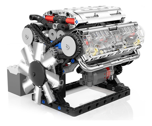 Camewin Conjunto De Blocos De Motor V-8, Kit De Modelo Em Escala Moc Com Motor, Brinquedos De Construção Para Crianças, Meninos E Meninas (535 Peças)