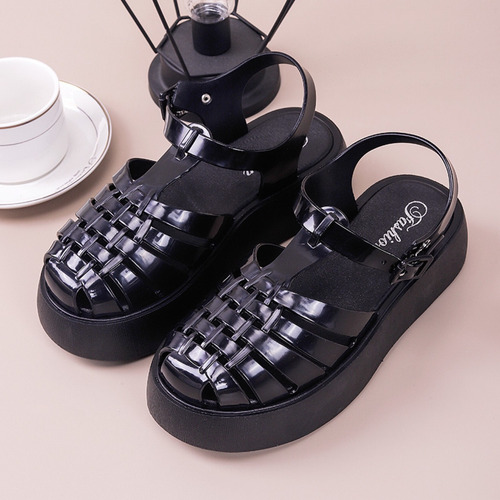 Sandalias Romanas Elegantes C/suela Alta De Moda Para Mujer