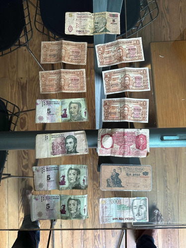 Lote De Billetes Antiguos De Argentina Y Uruguay $5 $2000 10