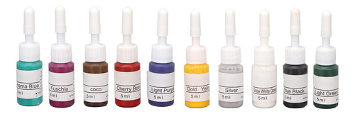 Pigmentos Para Tatuajes Brillantes Lavables 10 Colores