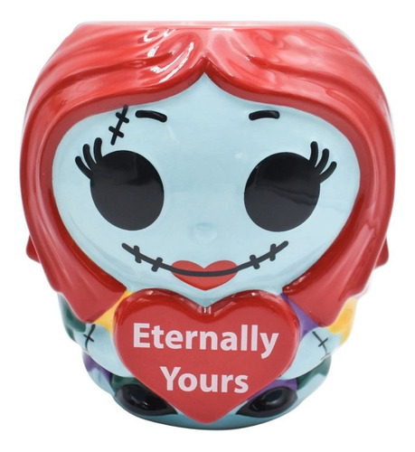 Taza De Cerámica 3d Sally Novia Jack Extraño Mundo 428ml Color Celeste