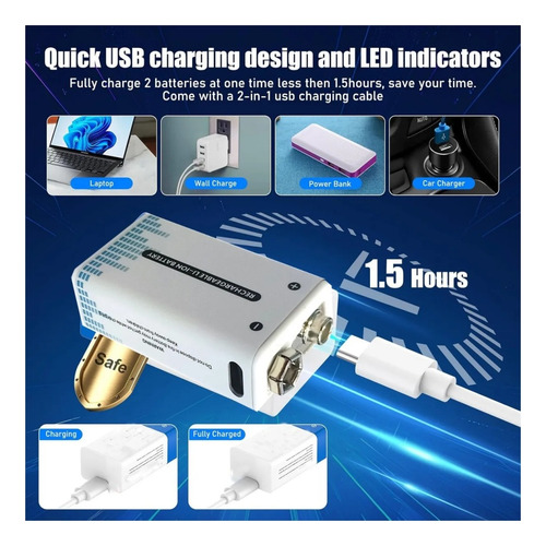 Pilas Recargable 9v 1000mah Usb