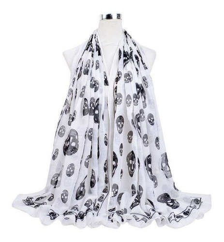 Punk Skull Bufanda Shawl Wrap Enorme Fotos 1-3-5-6 Y 7