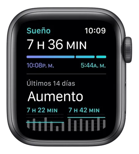 Apple Watch SE (GPS, 1.575") - Caja de aluminio color gris espacial - Correa deportiva Negra