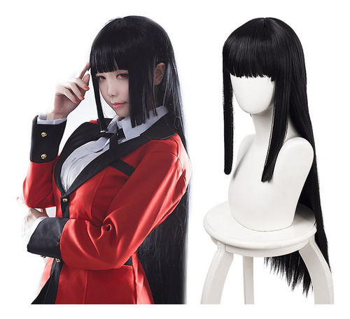 Cosplay Preto Comprido E Liso Para Menina Colorful Co