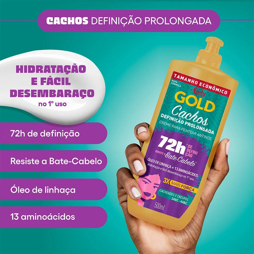 1 Creme Pentear Niely Gold 500g Cachos,frete Gratis!!!