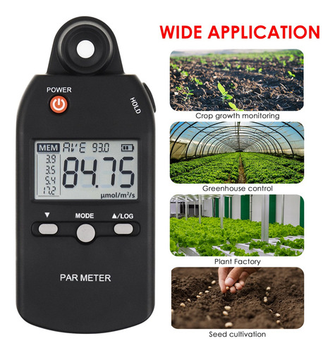 Medidor De Iluminación Ppfd Con Sensor Cuántico De Espectro