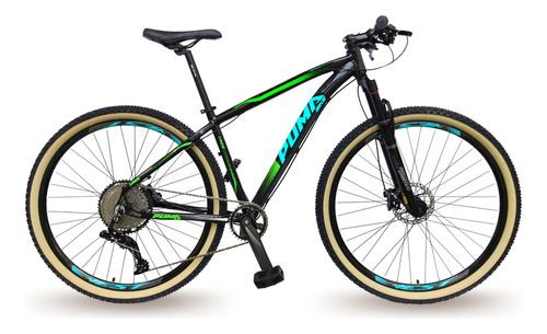 Bicicleta 29 Puma Lince 12v Kit Gts Prime Susp Freio Disco Cor Preto/verde/azul Tamanho Do Quadro 19
