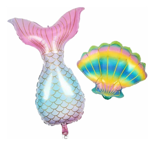 Pack De Globos X 2  1 Sirena Gigante Y 1  Ostra  