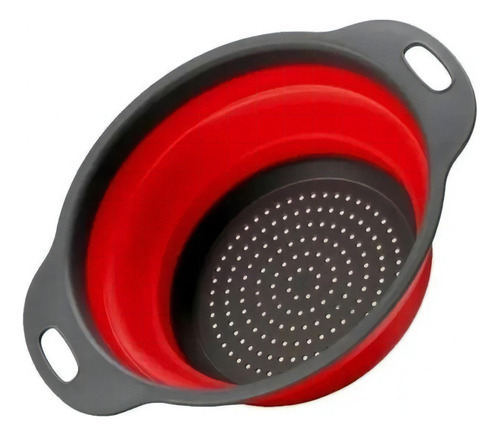 Escorredor De Alimentos Macarrão Legumes Retrátil Silicone Cor Vermelho