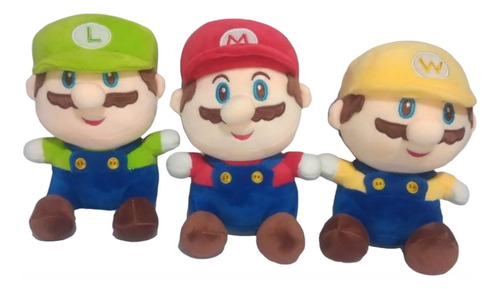 Figura Muñeco Mario Luigi Warrior Set Peluche Juguete 23 Cm