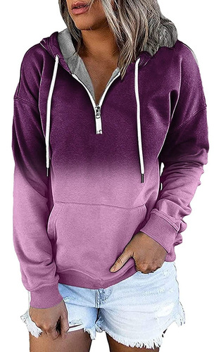 Hoodie Sweatshirt For Dama Button Splice Drawstring Long