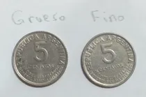 Comprar Variante - 5 Centavos 1950 - Canto Fino Y Canto Grueso