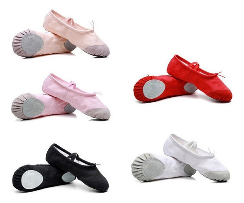 5 Pares De Zapatos De Ballet De Suela Blanda Para Niñas