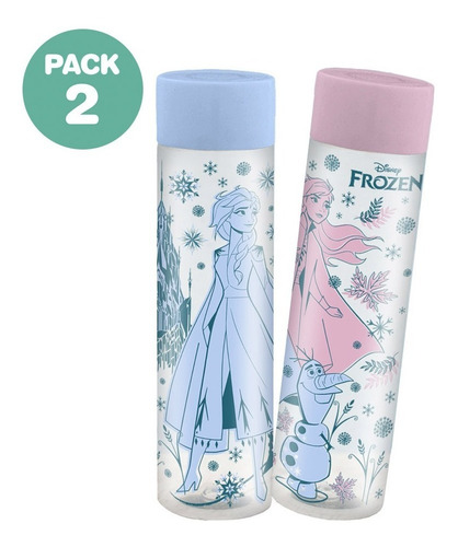 Imagen 1 de 7 de 2 Botellas Infantil Agua Disney Original Princesas Frozen