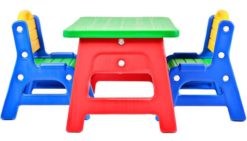 Mesa Mesita Infantil + 2 Sillas Interior Exterior Rodacross