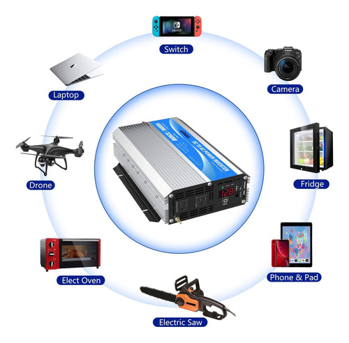 Inversor Modificado 1600 W, Alimentación Dc 12v Eficiente