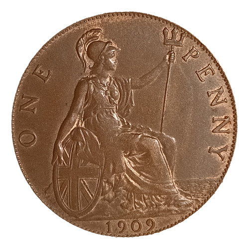 Gran Bretaña 1 Penny 1909 Excelente Km 794.2 Eduardo Vii